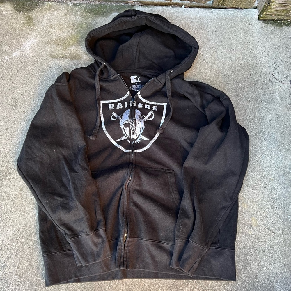 Starter Raiders Zip-Up Sweater